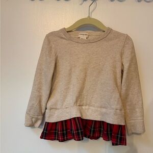 Crewcuts Beige and Red Plaid Kids Top